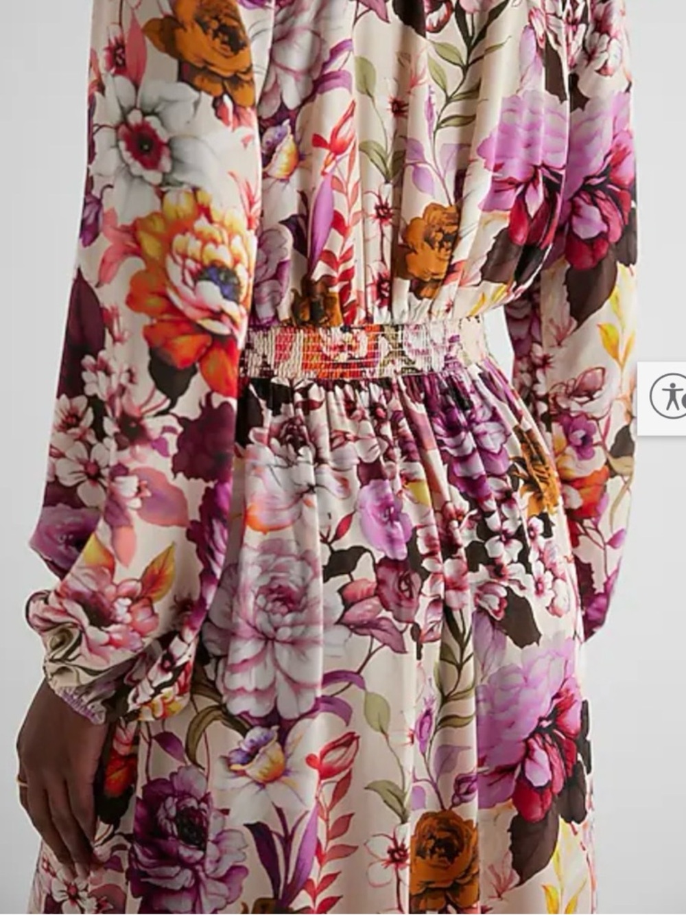 Express Floral Maxi Dress in Pink, Burgundy & Orange - Picture 8 of 8